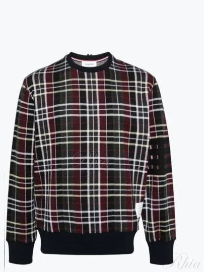 Logo Label Check Cotton Sweatshirt - THOM BROWNE - BALAAN 2