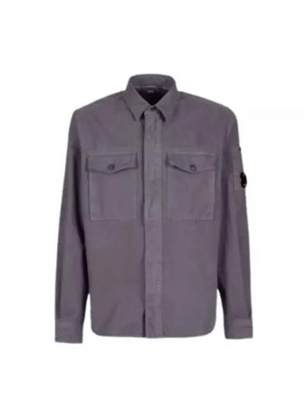 Military Twill Emerald Pocket Long Sleeve Shirt Grey - CP COMPANY - BALAAN 2