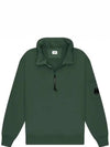 Cotton Fleece Zipped Sweatshirt Green - CP COMPANY - BALAAN 2