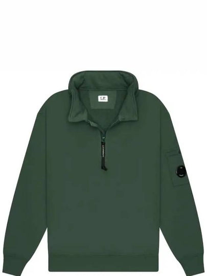 Cotton Fleece Zipped Sweatshirt Green - CP COMPANY - BALAAN 2