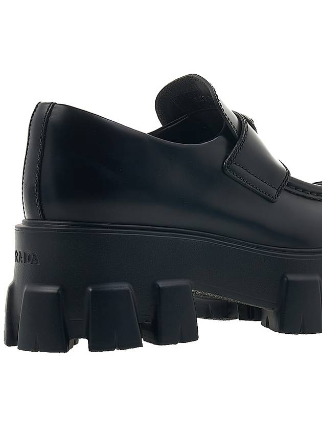 Monolith Brushed Leather Platform Loafers Black - PRADA - BALAAN 11