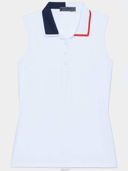 Women s Contrast Collar Silky Tech Nylon Sleeveless Polo - G/FORE - BALAAN 1