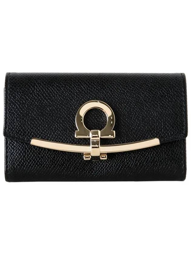 Gancini Key Holder Black - SALVATORE FERRAGAMO - BALAAN 3