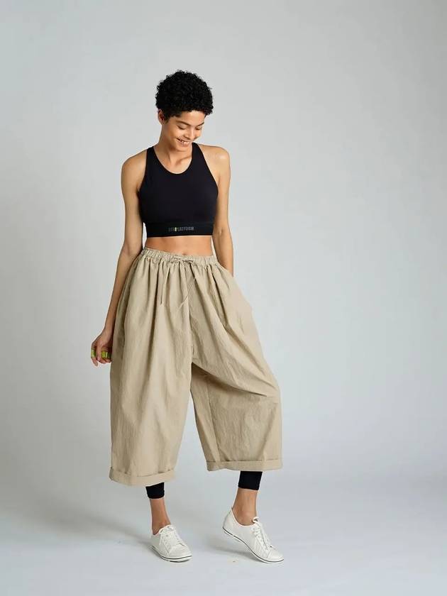 Crop Wide Pants Beige - ATHPLATFORM - BALAAN 4