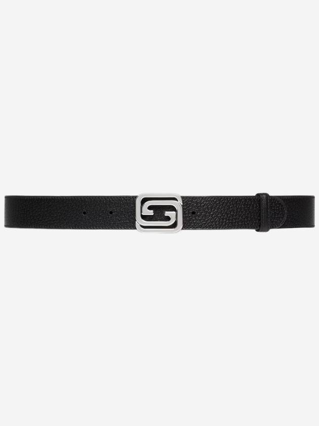 Squared Interlocking G Reversible Leather Belt Black - GUCCI - BALAAN 3