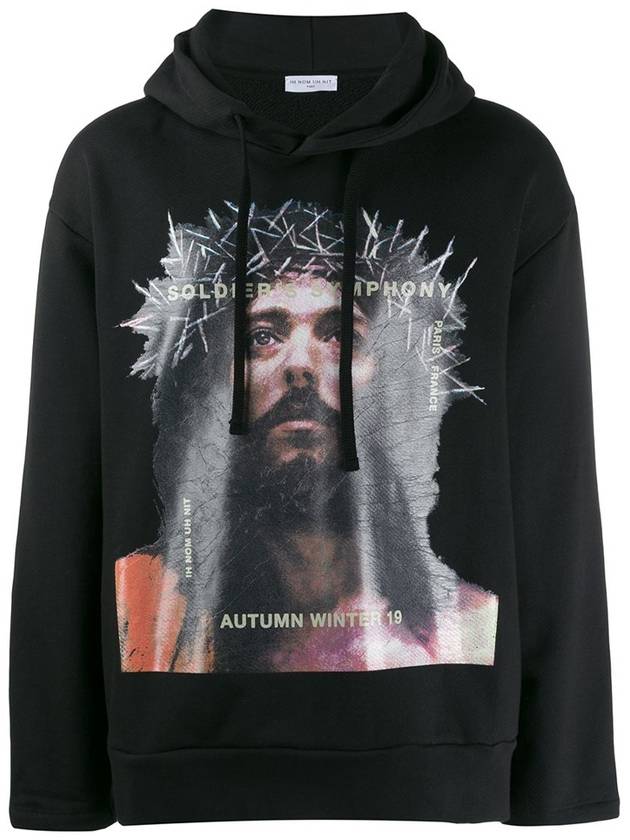 Jesus print hoodie black - IH NOM UH NIT - BALAAN 2