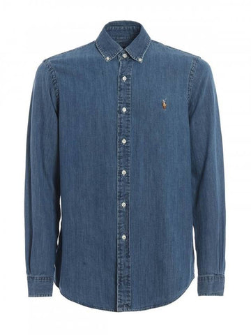 Button Down Classic Fit Denim Long Sleeve Shirt - POLO RALPH LAUREN - BALAAN 1