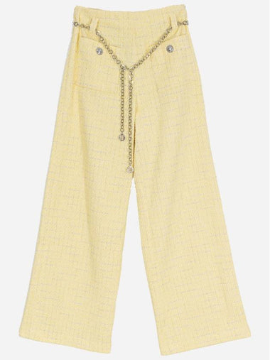 Tweed Belt Pants Trousers Yellow MFPPA00484 - MAJE - BALAAN 1