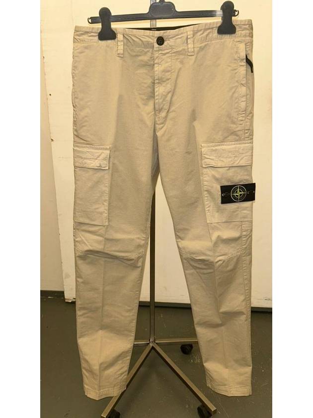 Logo Straight Pants Beige - STONE ISLAND - BALAAN 2