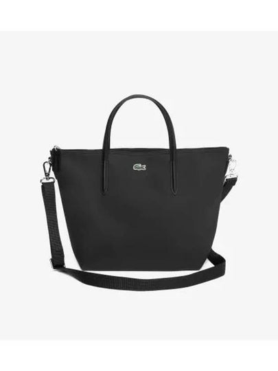 Logo Small Zipper Tote Bag Black - LACOSTE - BALAAN 2