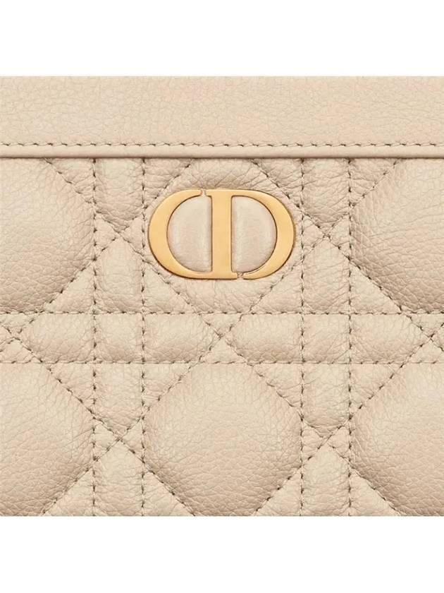 Caro Supple Cannage Calfskin Chain Zipper Cross Pouch Bag Sand - DIOR - BALAAN 7