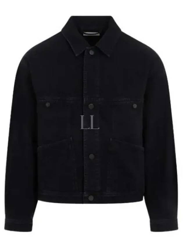 pocket button cotton denim jacket navy - LEMAIRE - BALAAN 2