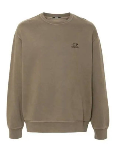 Brushed Emerized Diagonal Fleece Logo Crew Neck Sweatshirt - CP COMPANY - BALAAN 2