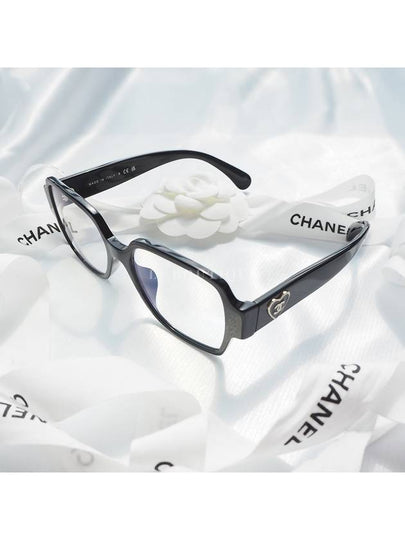 Eyewear CC Logo Heart Square Eyeglasses Black - CHANEL - BALAAN 2