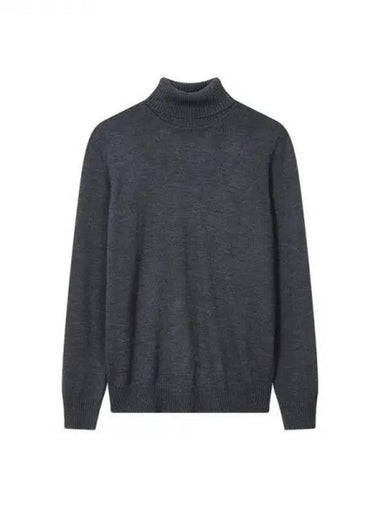 Men s Mini Logo Turtleneck Sweater Charcoal Gray 270982 - EMPORIO ARMANI - BALAAN 1