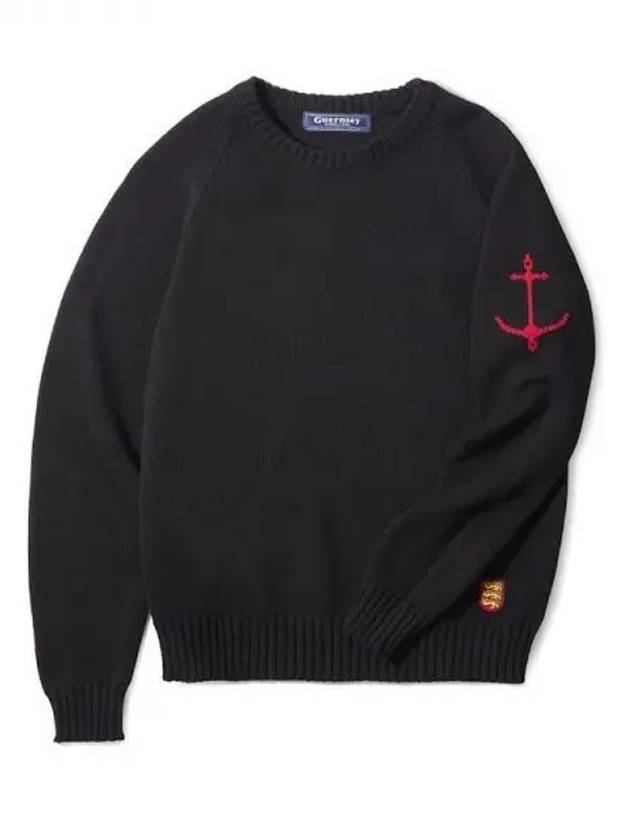 Nagrang crew neck cotton sweater black domestic product GPCX23031385490 - GUERNSEY WOOLLENS - BALAAN 1