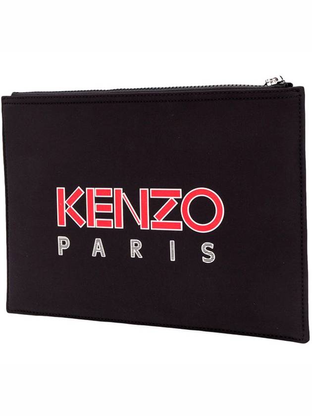 Tiger Neoprene Clutch Bag Black - KENZO - BALAAN 4