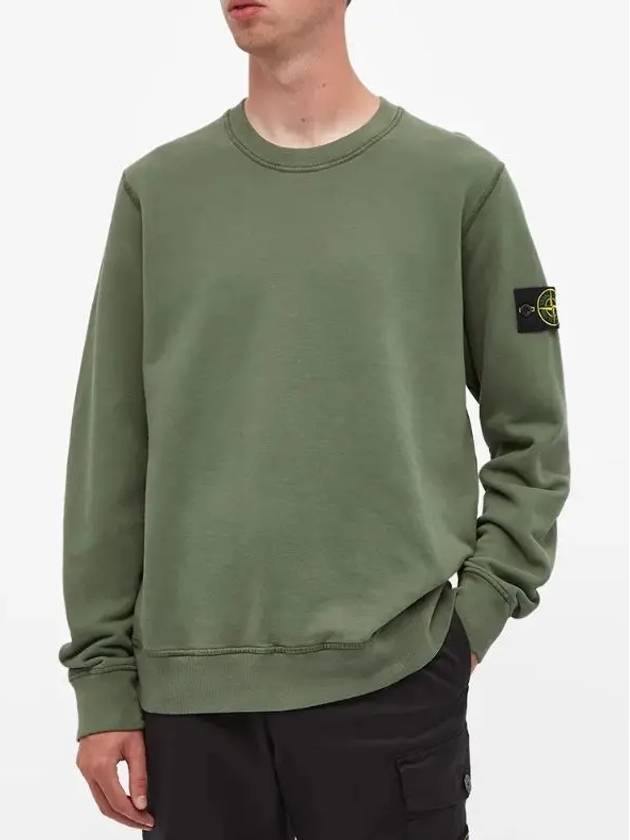 Wappen Patch Crewneck Sweatshirt Olive - STONE ISLAND - BALAAN 4