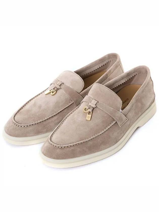 Summer Charms Walk Suede Loafers Sand Beige - LORO PIANA - BALAAN 3