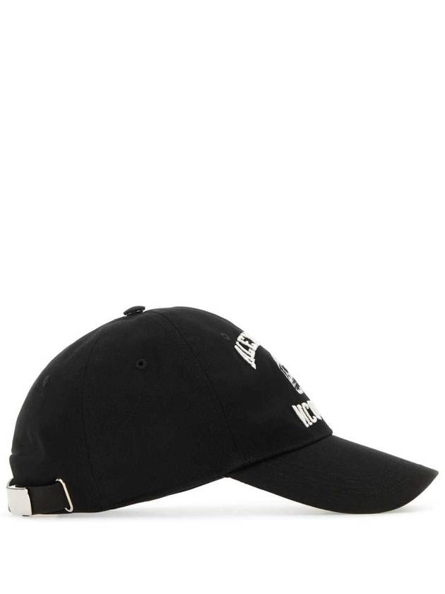 skull embroid logo ball cap black - ALEXANDER MCQUEEN - BALAAN 3