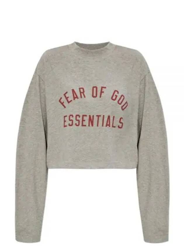 Cropped Long Sleeve T-Shirt Dark Heathe - FEAR OF GOD - BALAAN 2