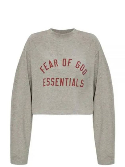 Cropped Long Sleeve T-Shirt Dark Heathe - FEAR OF GOD - BALAAN 2