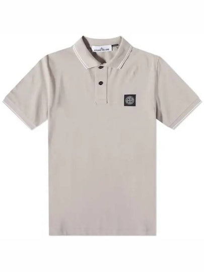 Stretch Cotton Pique Short Sleeve Polo Shirt Dove Grey - STONE ISLAND - BALAAN 2