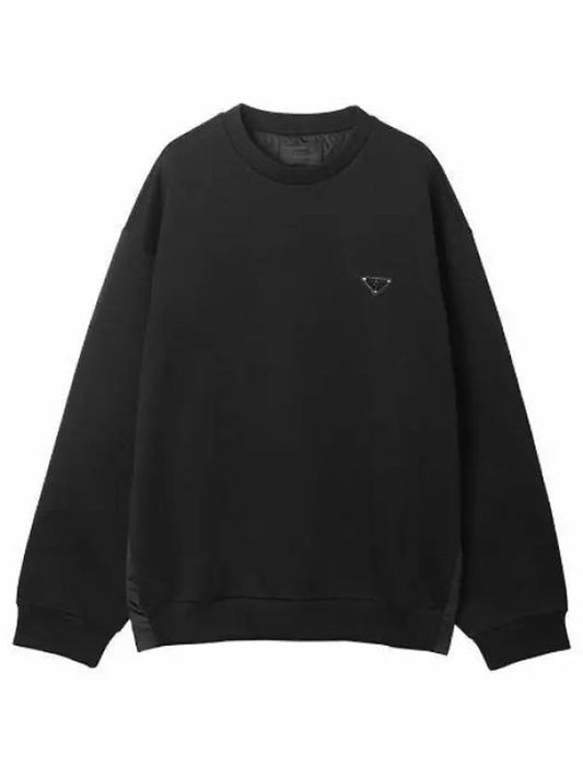 Technical Cotton Sweatshirt Black - PRADA - BALAAN 2