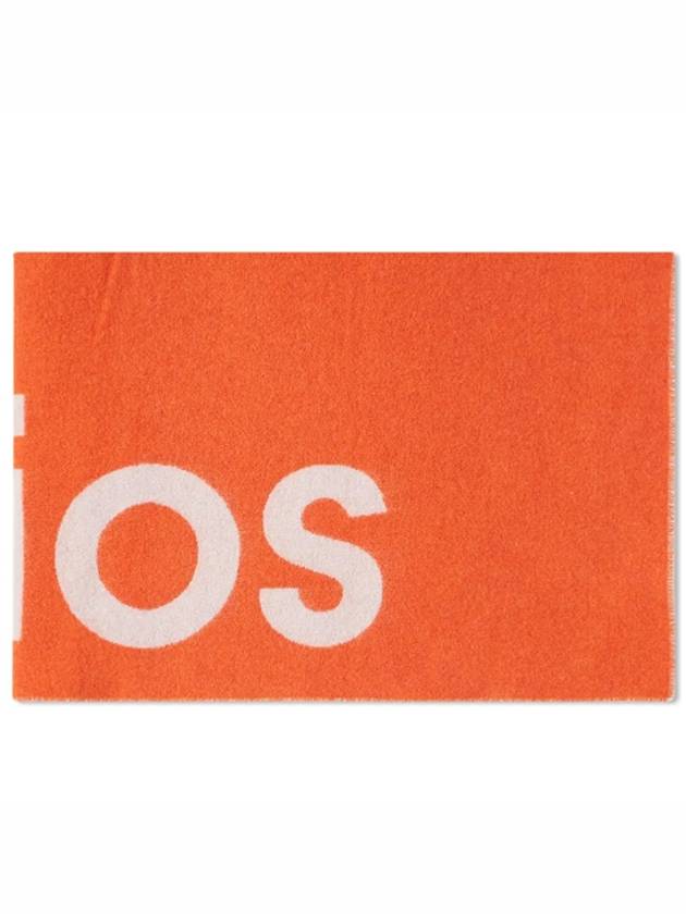 Jacquard Logo Two Tone Wool Muffler Light Grey Orange - ACNE STUDIOS - BALAAN 2