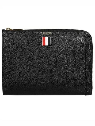 Pebble Minifolio Clutch Bag Black - THOM BROWNE - BALAAN 2