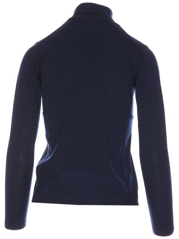 Jacquard Boke Flower Wool Turtleneck Navy - KENZO - BALAAN 3