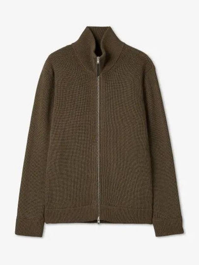 Stitch Knit High Neck Full Zip Up Cardigan Olive - MAISON MARGIELA - BALAAN 2