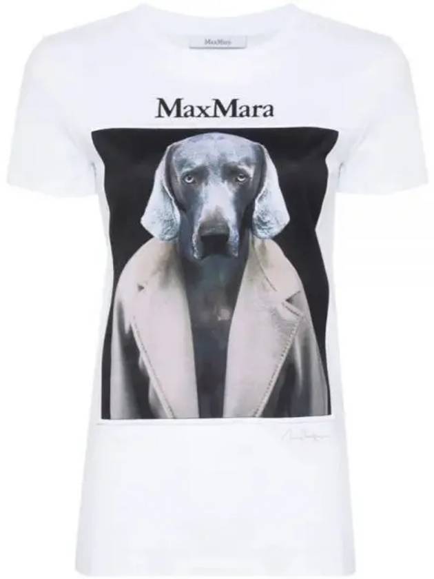 Cypria Print Cotton Short Sleeve T-Shirt White - MAX MARA - BALAAN 2