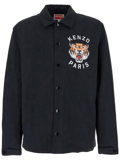 Lucky Tiger Quilted Coach Jacket Black - KENZO - BALAAN 2