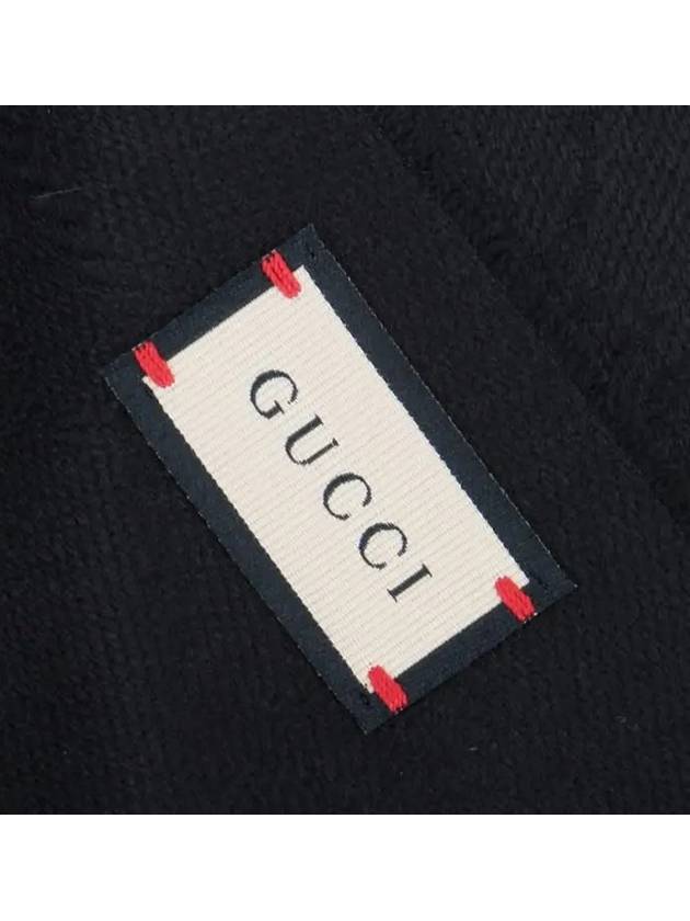 GG jacquard pattern knit wool muffler black - GUCCI - BALAAN.