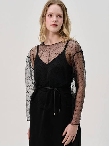 Sha Overfit Dot Lace Seethrough Top_Black - SORRY TOO MUCH LOVE - BALAAN 1