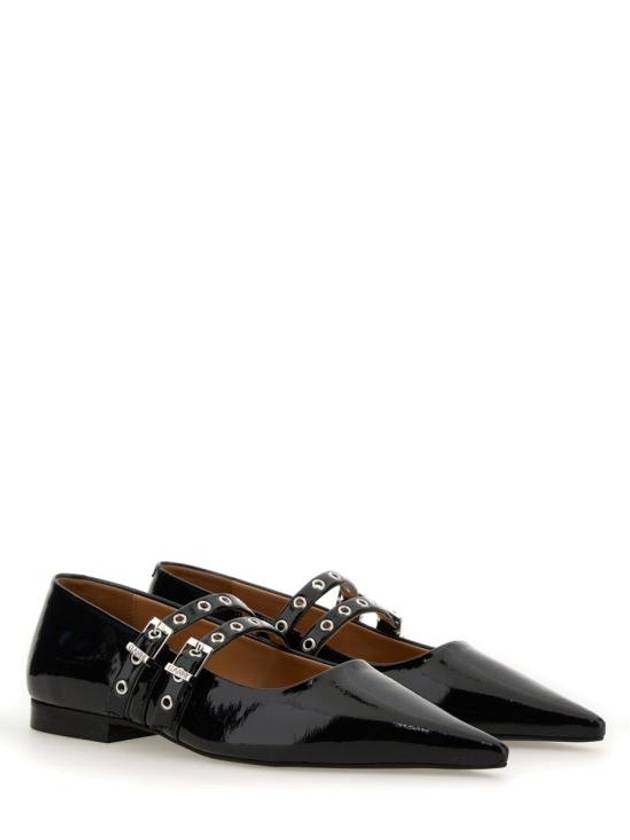 Eyelets Mary Jane Flat Black - GANNI - BALAAN 3