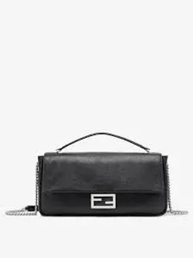 Baguette Chain Large Shoulder Bag Black - FENDI - BALAAN 2