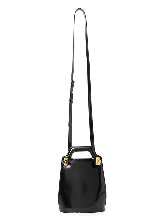 Wanda North South Mini Tote Bag Black - SALVATORE FERRAGAMO - BALAAN 8