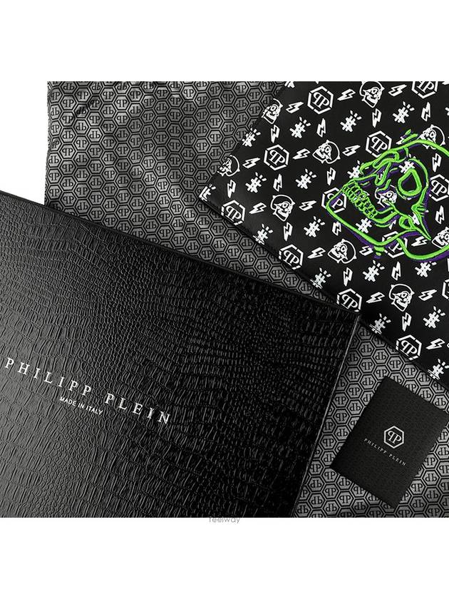 Skull Monogram Clutch Bag Black - PHILIPP PLEIN - BALAAN 8