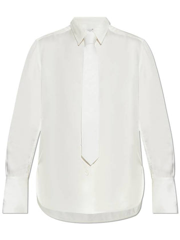 Paul Smith Shirt With Attached Tie, Women's, White - PAUL SMITH - BALAAN 1