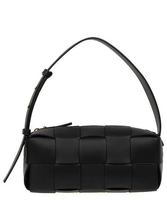 Brick Cassette Intrecciato Small Shoulder Bag Black - BOTTEGA VENETA - BALAAN 2