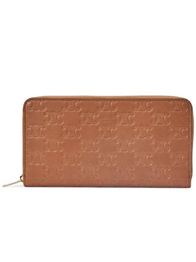 Triomphe Zipper Long Wallet Tan - CELINE - BALAAN 1