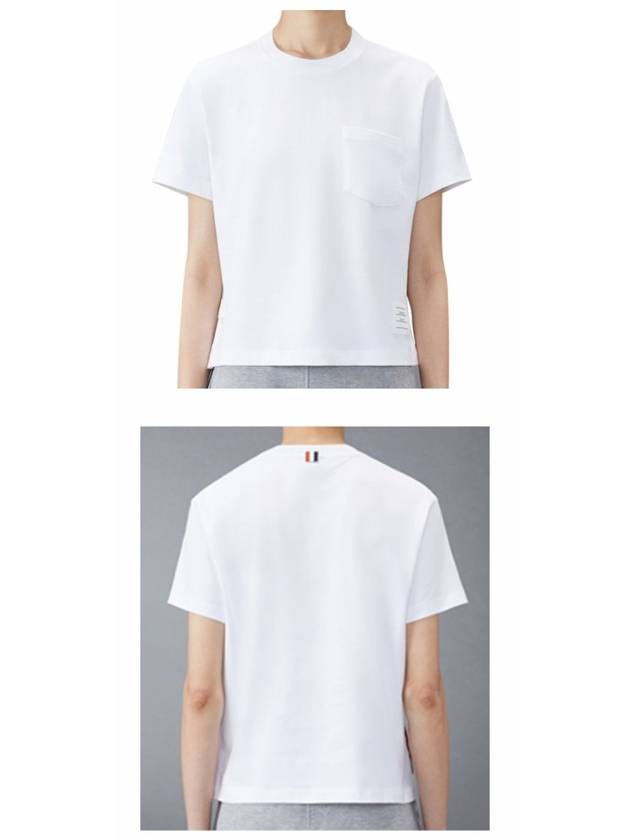 Midweight Jersey Boxy Pocket Short Sleeve T-Shirt White - THOM BROWNE - BALAAN 5