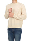 Face Patch Crew Neck Knit Top Cream - ACNE STUDIOS - BALAAN 6