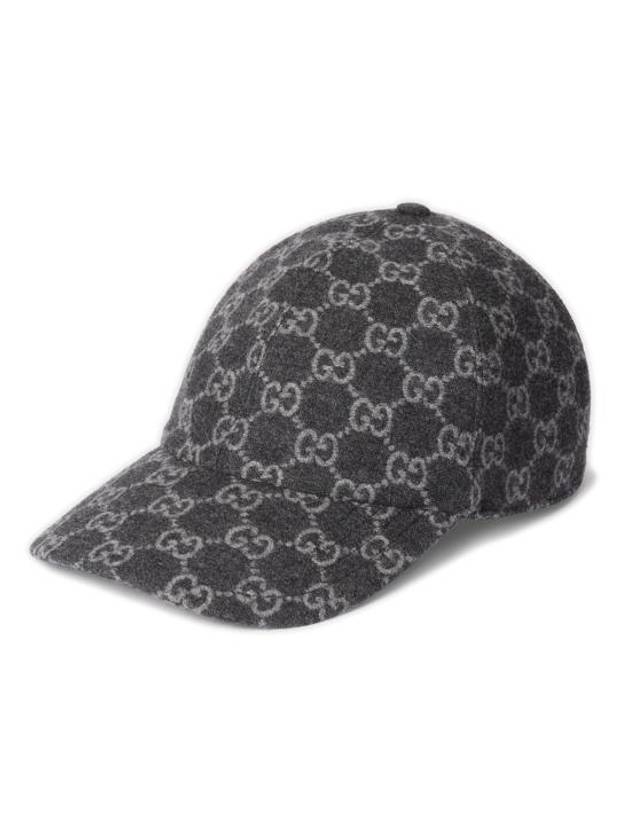 GG Flannel Ball Cap Grey - GUCCI - BALAAN 2