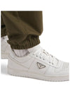 Downtown Triagle Logo Leather Low Top Sneakers White - PRADA - BALAAN 8