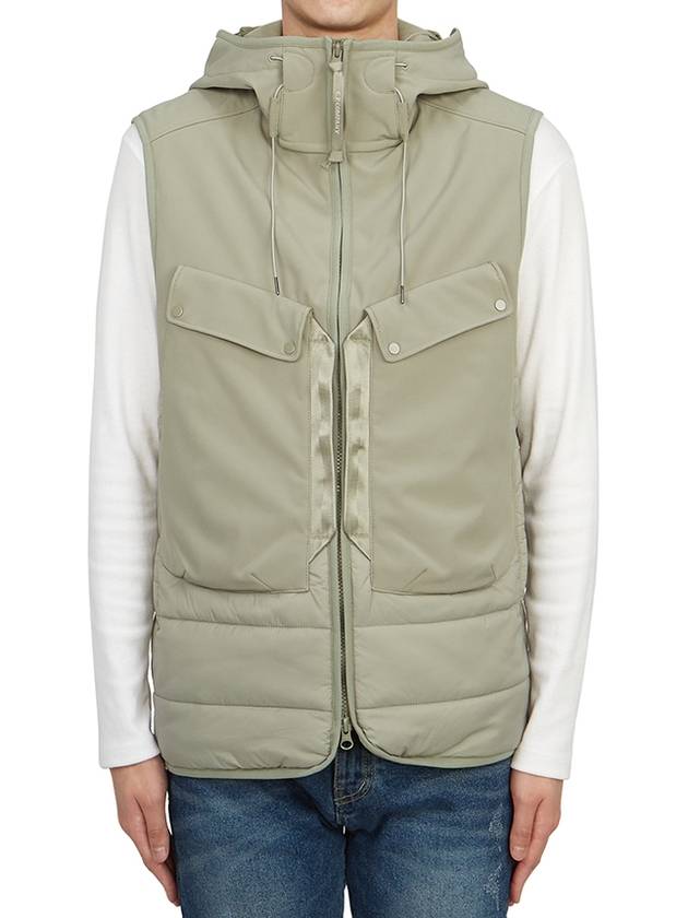 Shell R Mix Goggle Hooded Padded Vest Sage - CP COMPANY - BALAAN 2