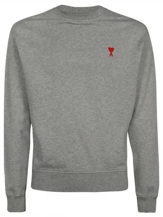 Small Heart Logo Sweatshirt Grey - AMI - BALAAN 2