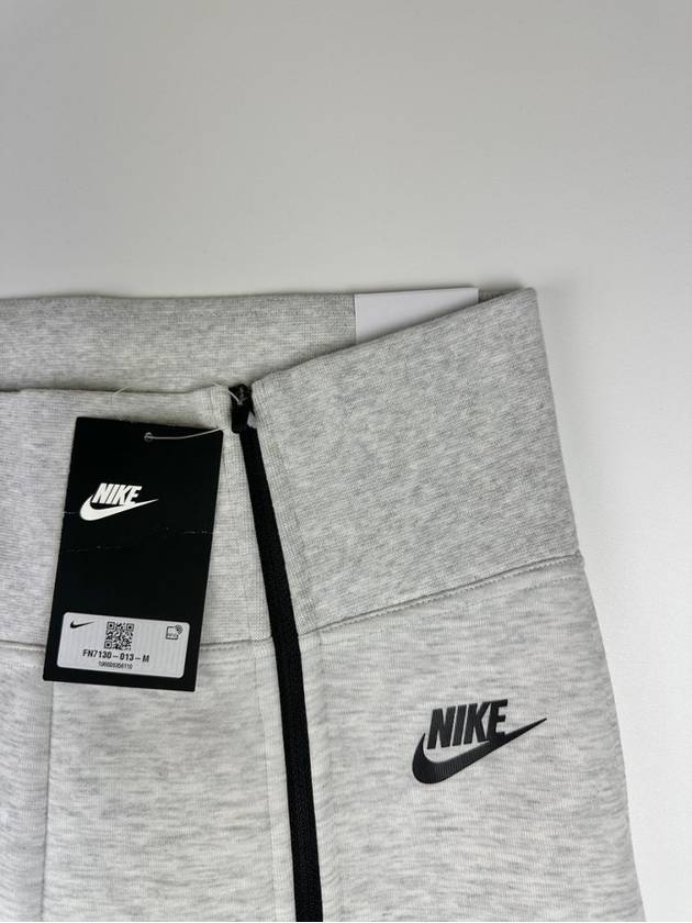 Sportswear Tech Fleece High Waist Slim Zipper Track Pants Light Grey - NIKE - BALAAN 3